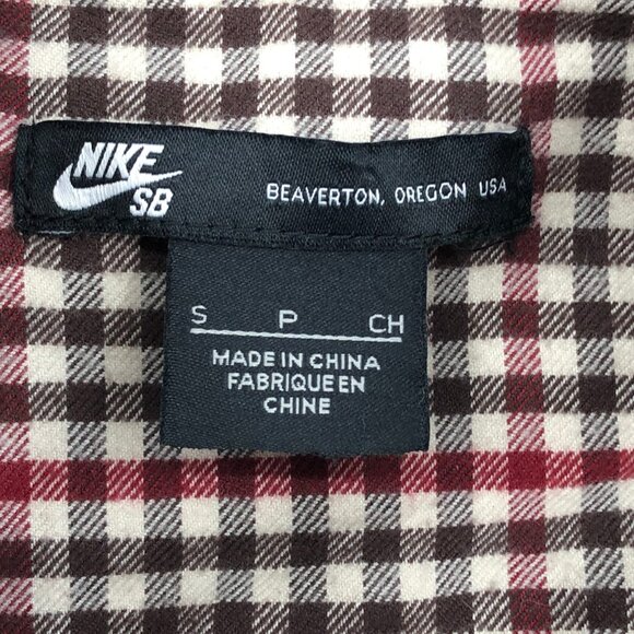 Nike Brown Red Plaid Button-Up Casual Shirt | Men's Size S - Picture 4 of 6